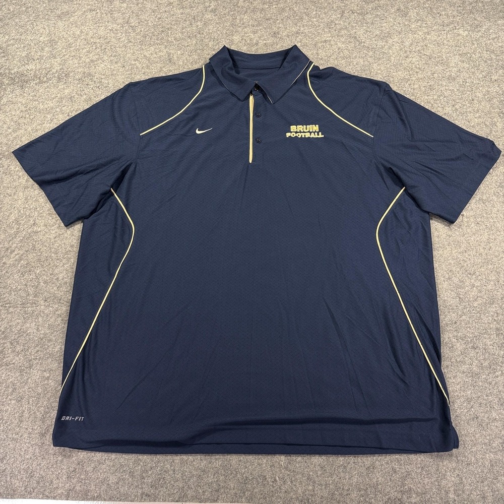 Bruin Football Shirt Mens 3XL Blue‎ Nike Dri Fit Polo Sideline Top Coach Pulaski
